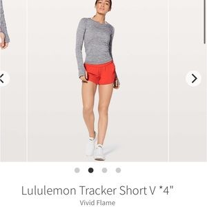 NWT Orange Lululemon Tracker short 4"